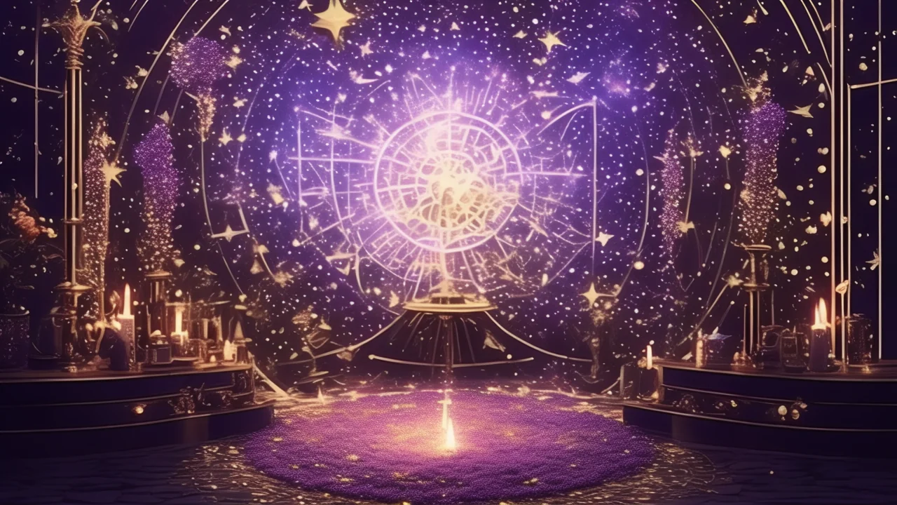 Mystical tarot background with cosmic energy